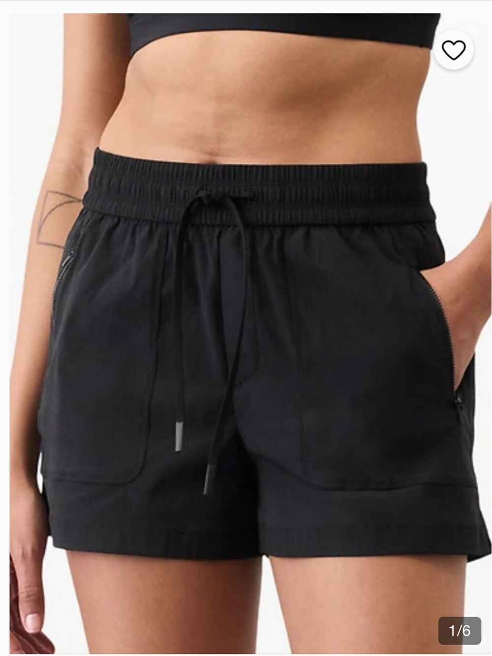 Athleta black Cabo linen Resortwear shorts 6
